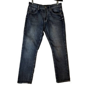 TRUE LUCK Stretch Full Blast Blue Denim Jeans‎ MENS SIZE 34X31